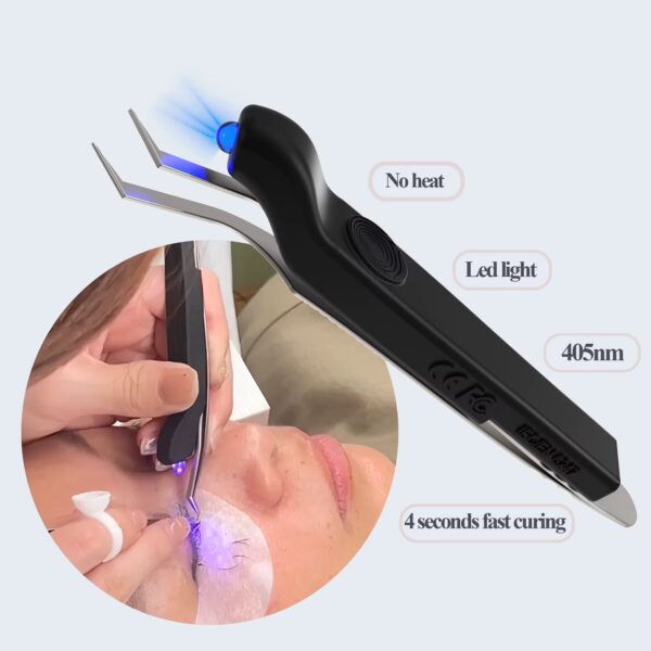 Eyelash extensions UV Light lash curing light on Tweezers UV LED - Image 2