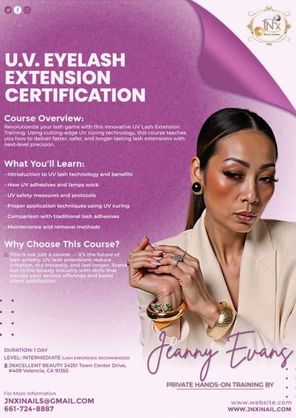 Nail Training Essentials U.V. Eyelash Extension Certification $1,950